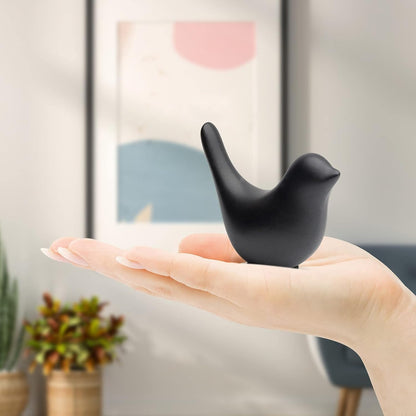 Small Birds Statues Home Decor Modern Style Decorative Ornaments for Living Room Decor, Bedroom, Office Desktop, Cabinets (Black 2Pcs Birds)