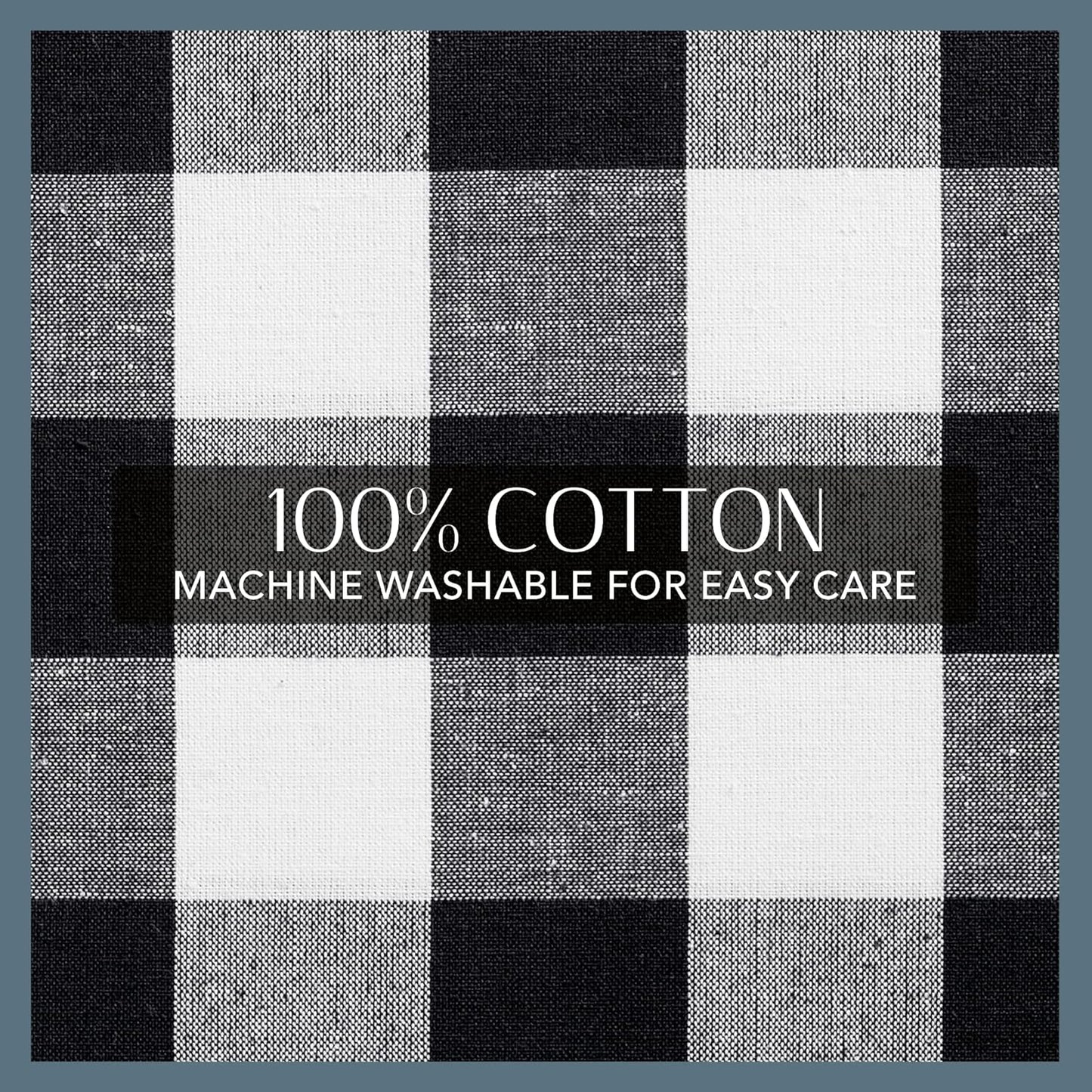 Home Fashions Farmhouse Living Buffalo-Check Tier Curtain Set for Bathroom or Kitchen Curtains, 30" X 24"(Set of 2 Tiers), Black/White