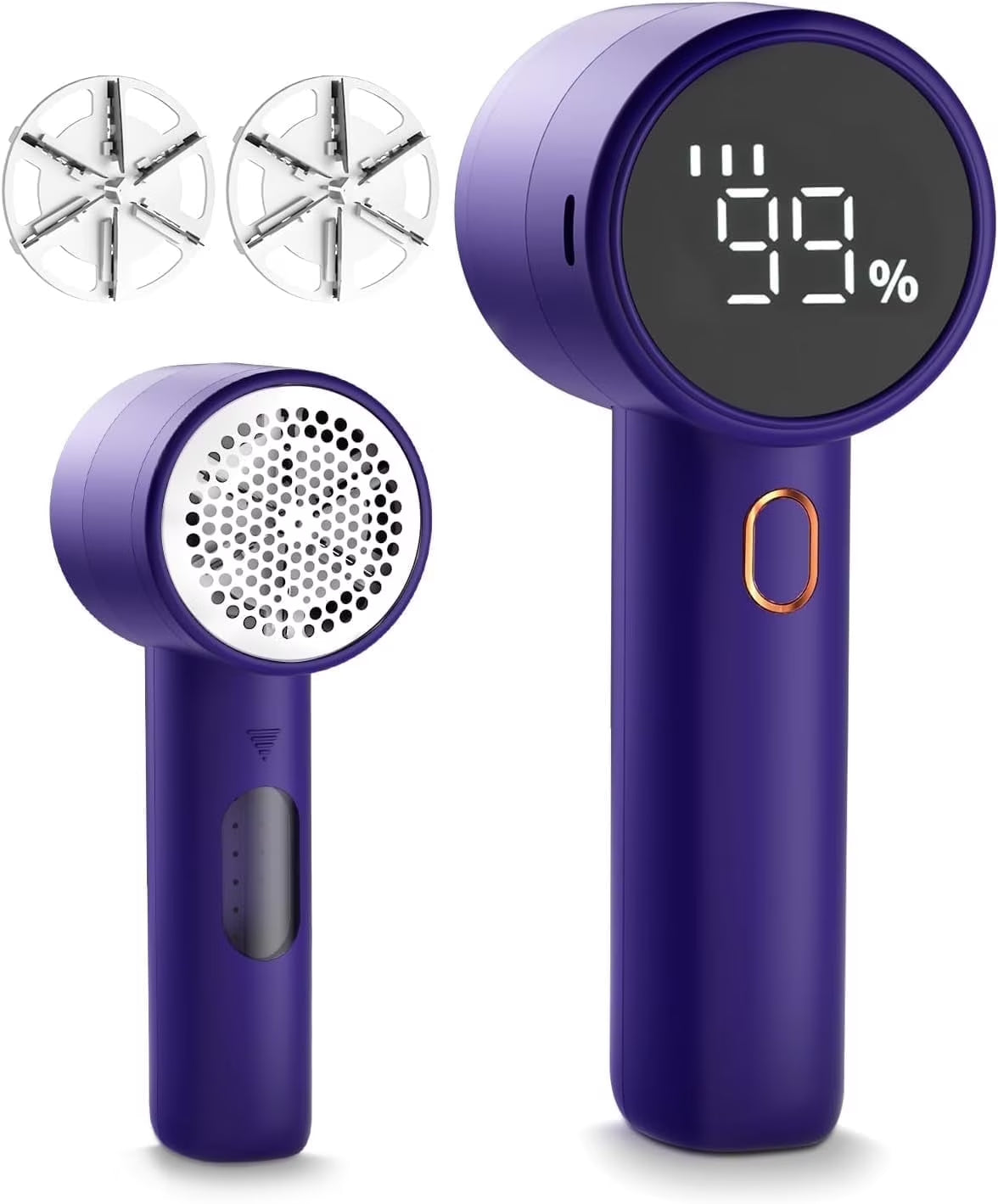 Fabric Shaver, Lint Remover Rechargeable, Electric Portable Sweater Defuzzer with 3 Speeds, 6 Leaf Blades, Digital LED Display to Remove Pilling for Clothes, Furniture, Sweater, Couch,Blanket