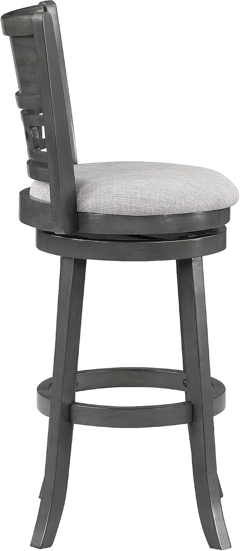 Gia 29" Swivel Barstool-Gray W/Gray Fabric Seat