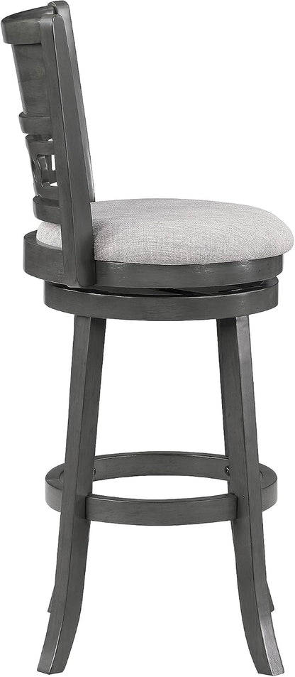 Gia 29" Swivel Barstool-Gray W/Gray Fabric Seat