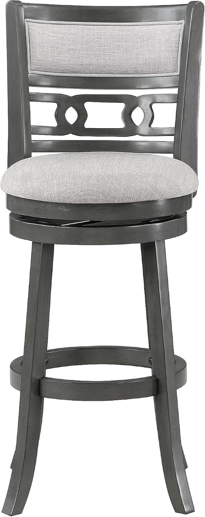 Gia 29" Swivel Barstool-Gray W/Gray Fabric Seat