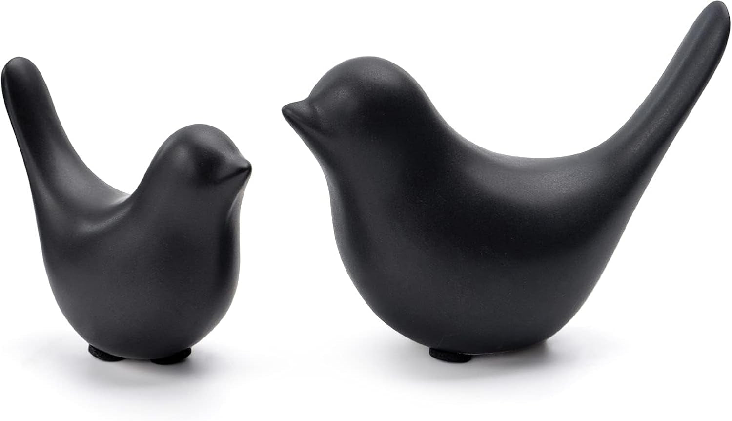 Small Birds Statues Home Decor Modern Style Decorative Ornaments for Living Room Decor, Bedroom, Office Desktop, Cabinets (Black 2Pcs Birds)