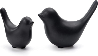 Small Birds Statues Home Decor Modern Style Decorative Ornaments for Living Room Decor, Bedroom, Office Desktop, Cabinets (Black 2Pcs Birds)