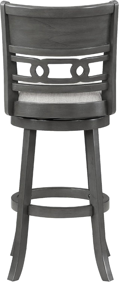 Gia 29" Swivel Barstool-Gray W/Gray Fabric Seat