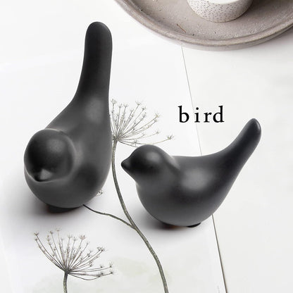Small Birds Statues Home Decor Modern Style Decorative Ornaments for Living Room Decor, Bedroom, Office Desktop, Cabinets (Black 2Pcs Birds)