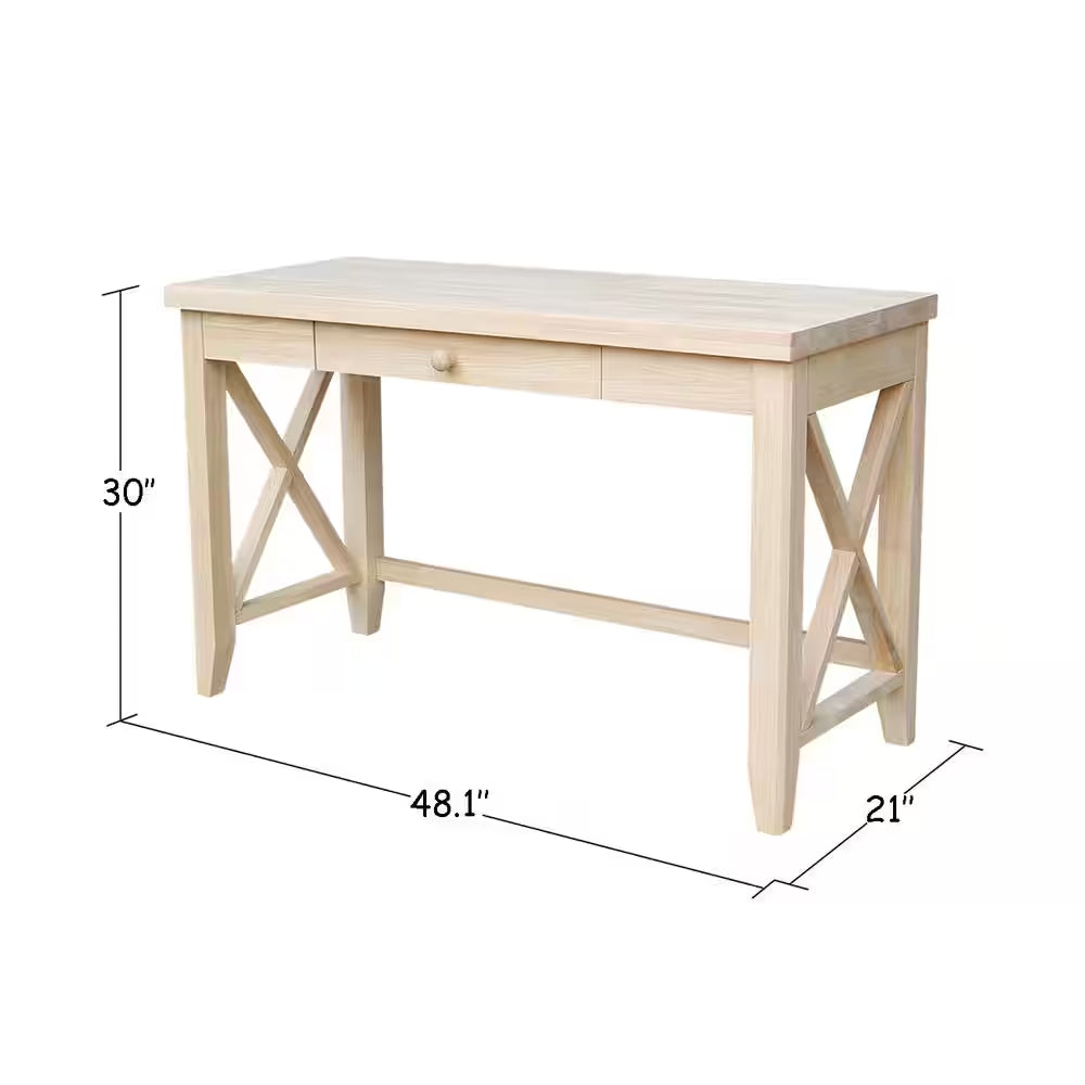 Unfinished Solid Wood 48 In. W Hampton Writing Desk