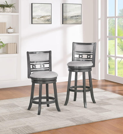 Gia 29" Swivel Barstool-Gray W/Gray Fabric Seat