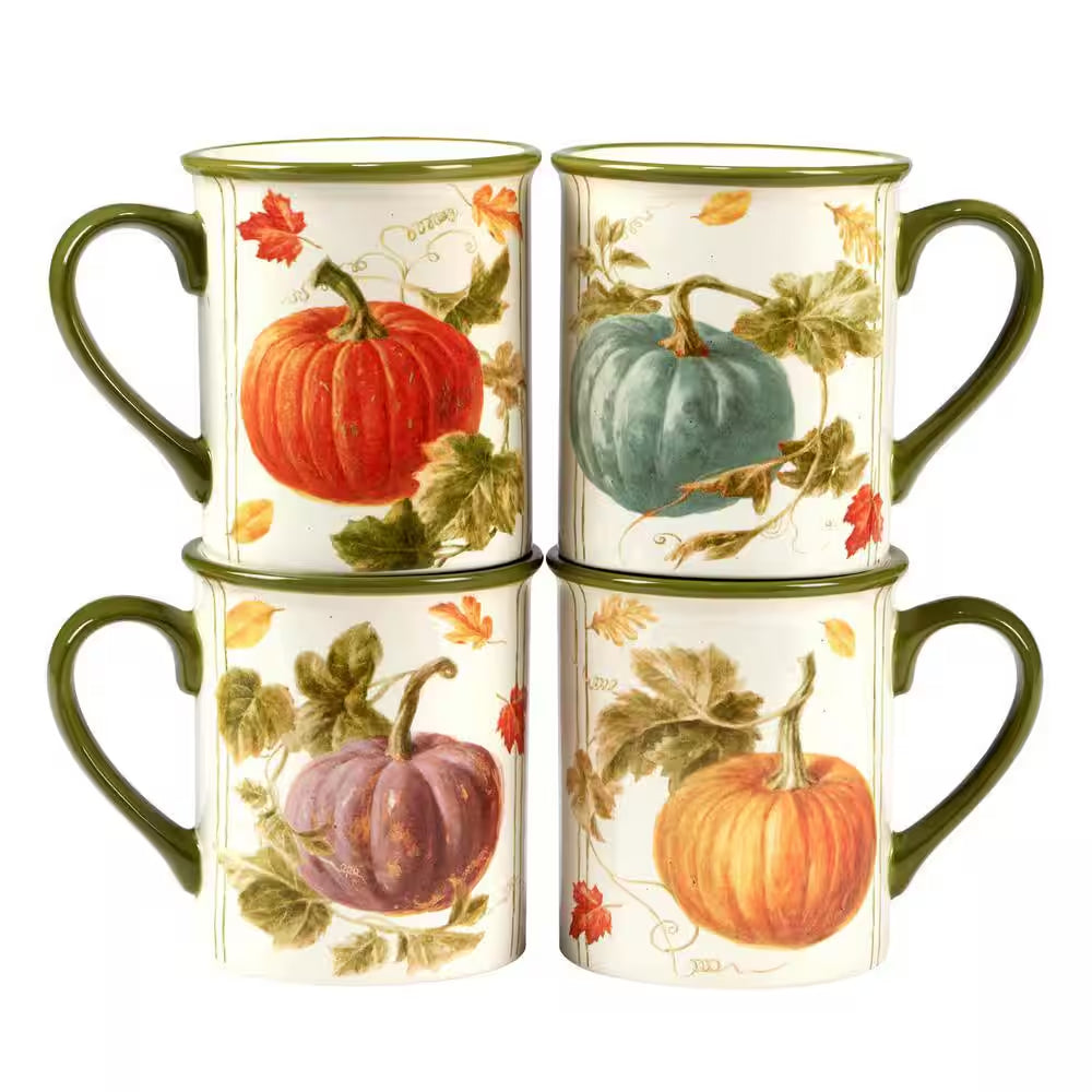 Autumn Harvest 5.25 In. 16 Oz. Multicolored Earthenware Mug (Set of 4)