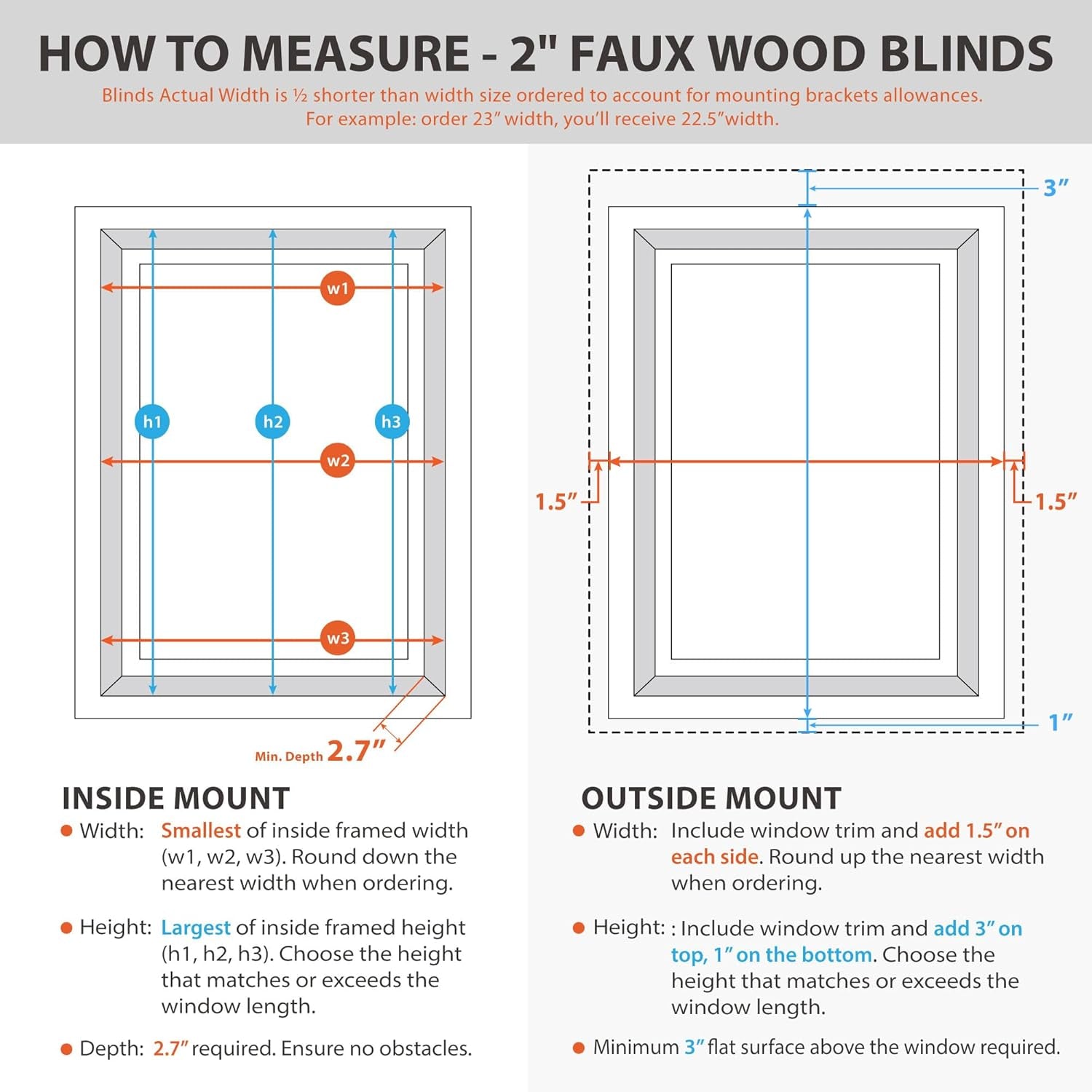 Cordless 2" Faux Wood Blind, 35" W X 48" H, Dark Oak