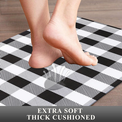 anti Fatigue Kitchen Mat Set of 2 Cushioned Kitchen Floor Mats Waterproof Kitchen Rugs Non Slip Kitchen Runner Rug Comfort Soft Standing Mat Carpets
