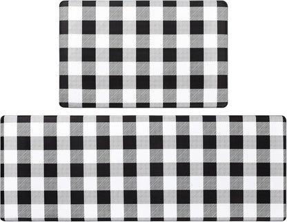 anti Fatigue Kitchen Mat Set of 2 Cushioned Kitchen Floor Mats Waterproof Kitchen Rugs Non Slip Kitchen Runner Rug Comfort Soft Standing Mat Carpets