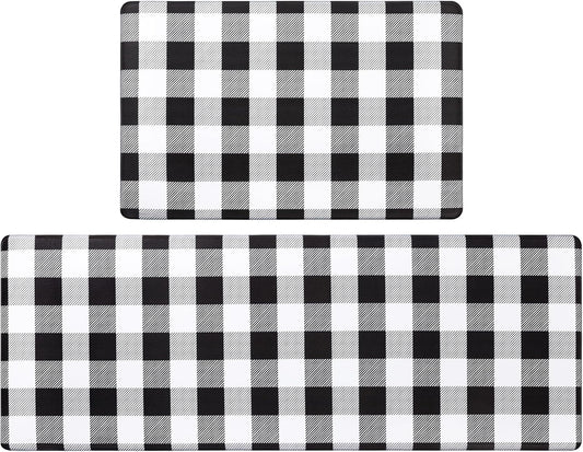 anti Fatigue Kitchen Mat Set of 2 Cushioned Kitchen Floor Mats Waterproof Kitchen Rugs Non Slip Kitchen Runner Rug Comfort Soft Standing Mat Carpets