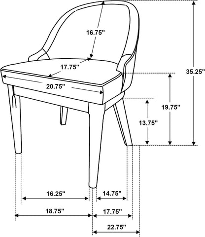 Coaster Home Furnishings Reseda Upholstered Dining Side Chair Beige (Set of 2)