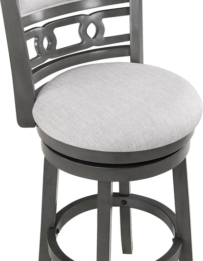 Gia 29" Swivel Barstool-Gray W/Gray Fabric Seat