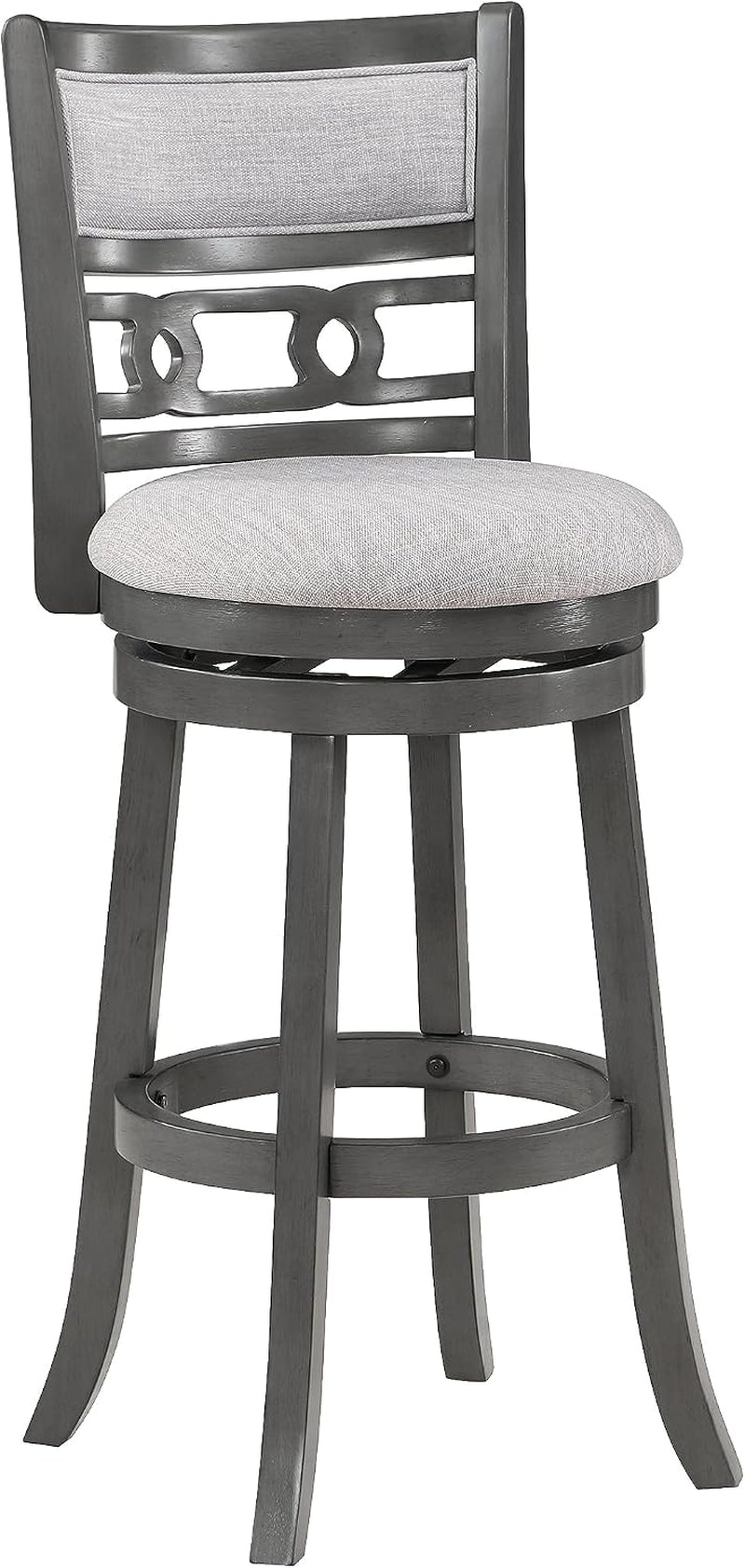 Gia 29" Swivel Barstool-Gray W/Gray Fabric Seat