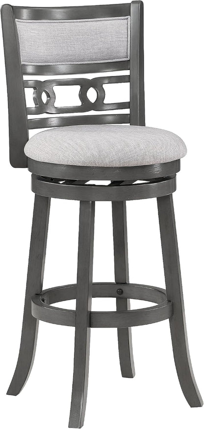 Gia 29" Swivel Barstool-Gray W/Gray Fabric Seat
