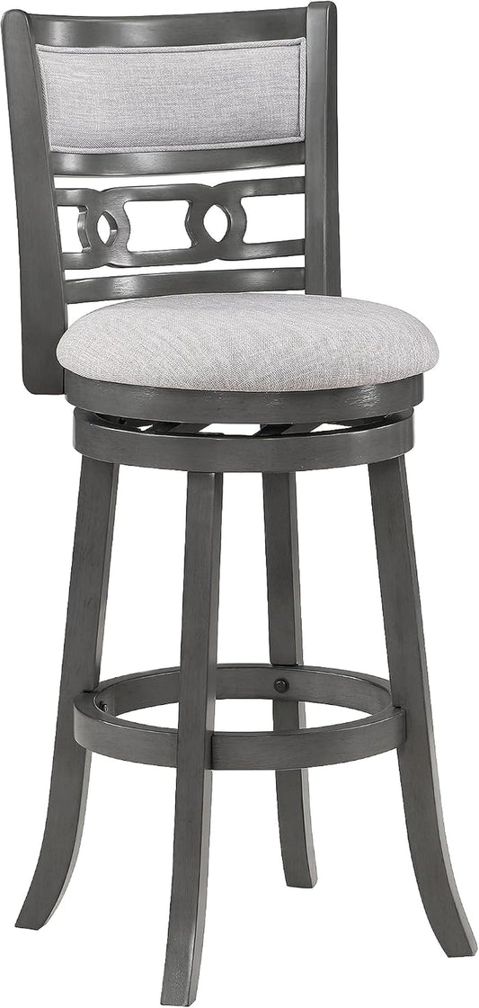 Gia 29" Swivel Barstool-Gray W/Gray Fabric Seat