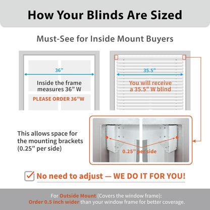 Cordless 2" Faux Wood Blind, 35" W X 48" H, Dark Oak
