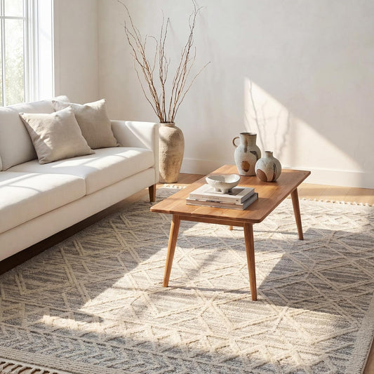 10X14 Ansley Moroccan Tassel Area Rug, Light Grey, High-Low Textured Bohemian Design, Plush High Pile, Stain Resistant, for Bedroom, Living Room, Hallway, Entryway